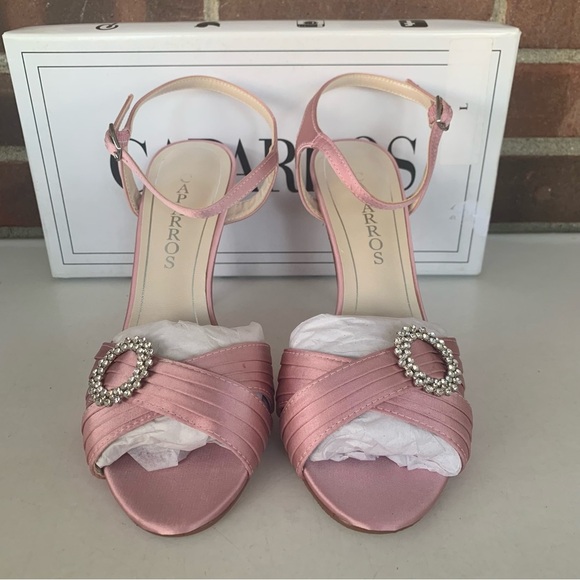 Caparros Womens Pink Pizzle Satin Peep Toe Casual Ankle Strap Sandals US 8 M NEW - Picture 3 of 9